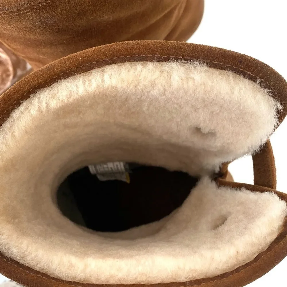 UGG Brown Suede Shepherd Healed Boots Sz 6 Boho Western Romantic Coastal Cowgirl